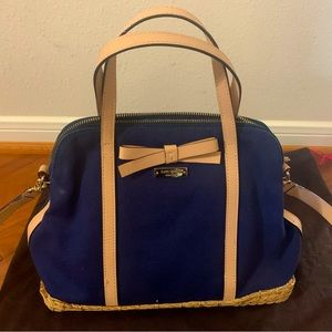 Kate Spade Navy Blue and Tan Purse